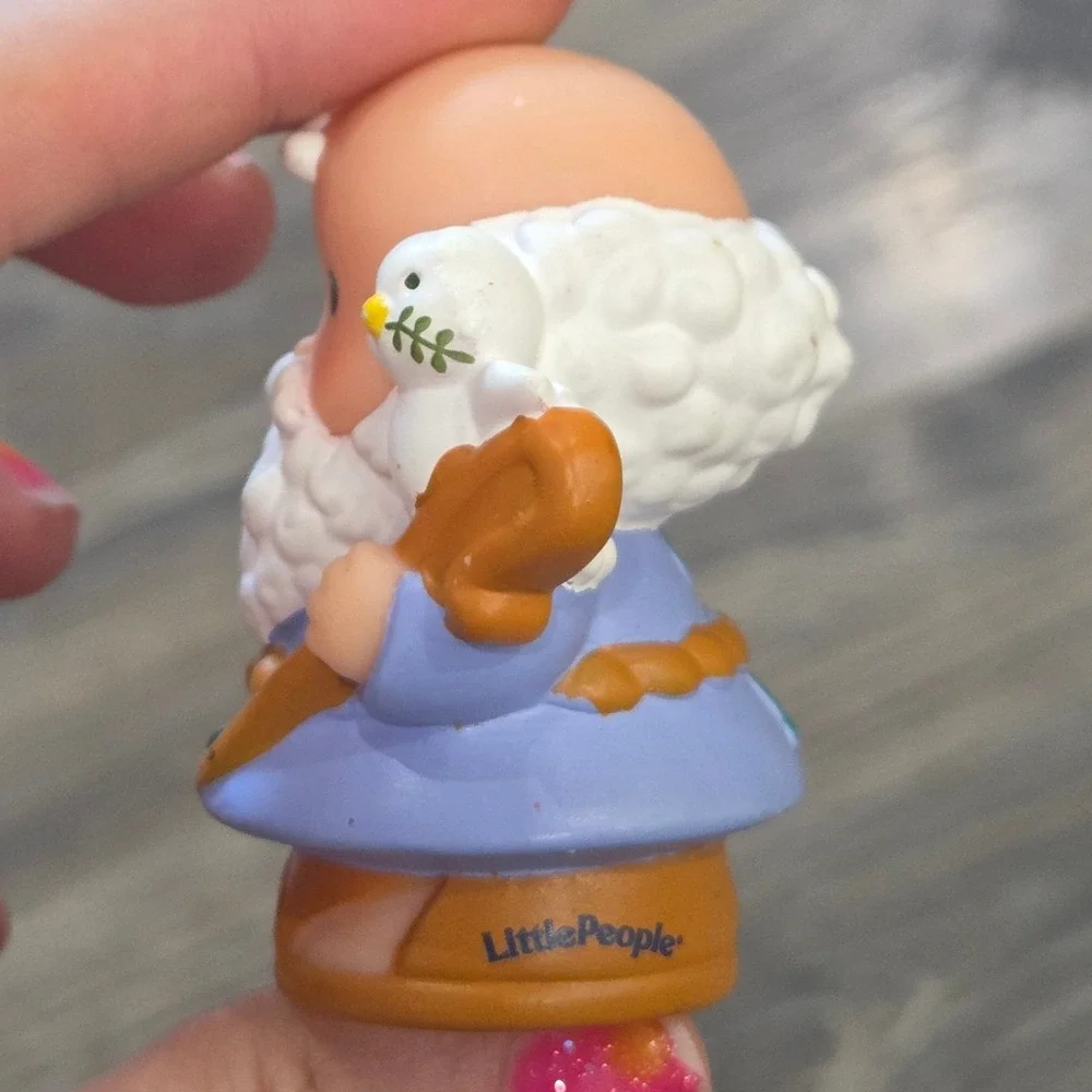 Fisher Price Little People Noah Noahs Ark Figure Blue White Vintage Collectible
